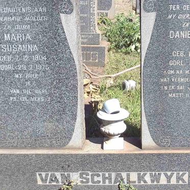 SCHALKWYK Daniel Dalton, van 1894-1956 &amp; Maria Susanna 1904-1975