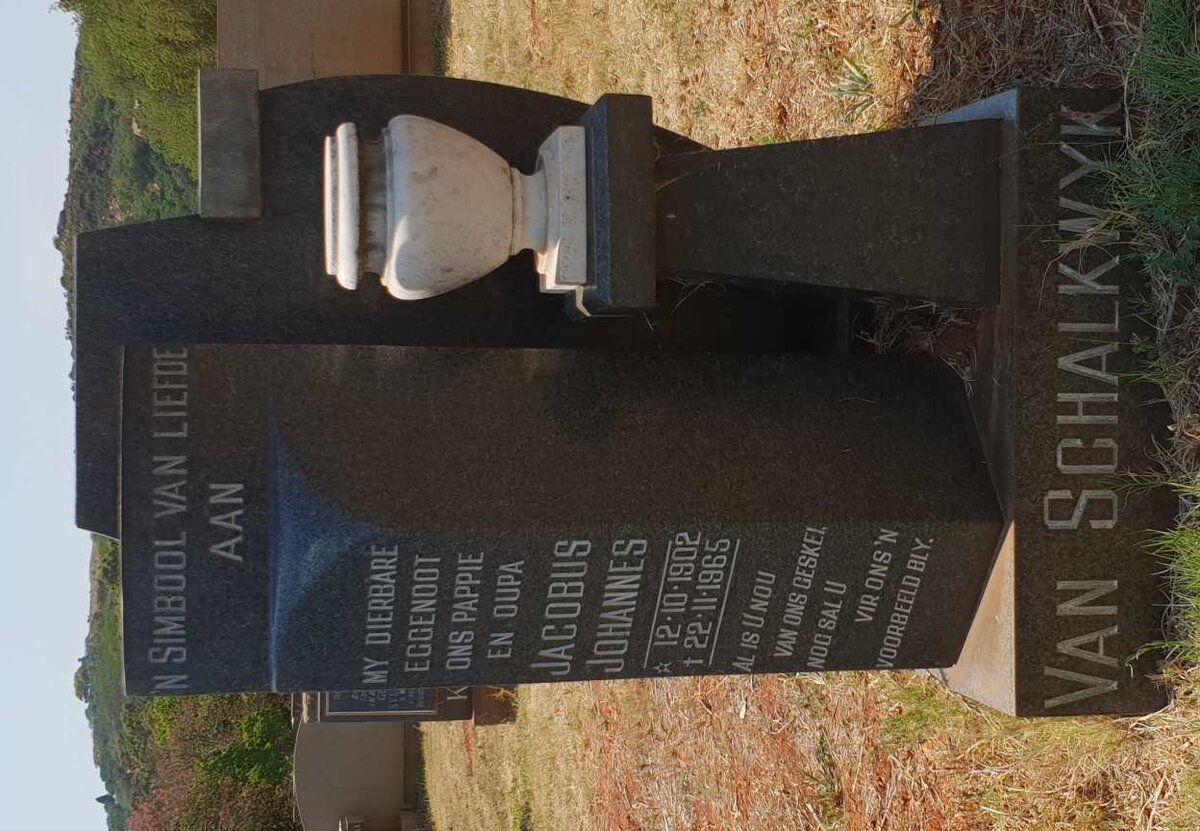 SCHALKWYK Jacobus Johannes, van 1902-1965