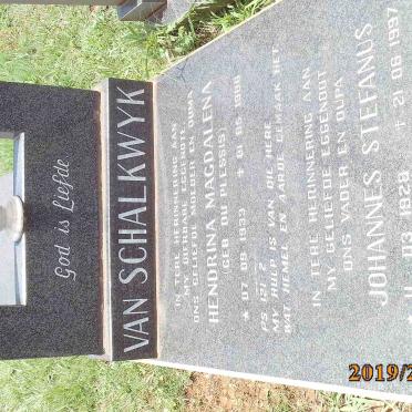 SCHALKWYK Johannes Stefanus, van 1928-1997 &amp; Hendrina Magdalena DU PLESSIS 1939-1986
