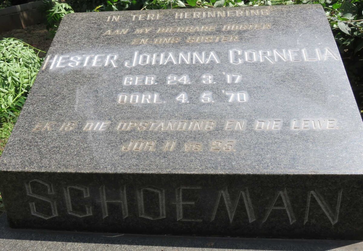 SCHOEMAN Hester Johanna Cornelia 1917-1970