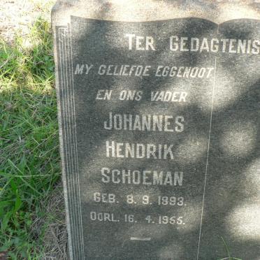 SCHOEMAN Johannes Hendrik 1893-1955