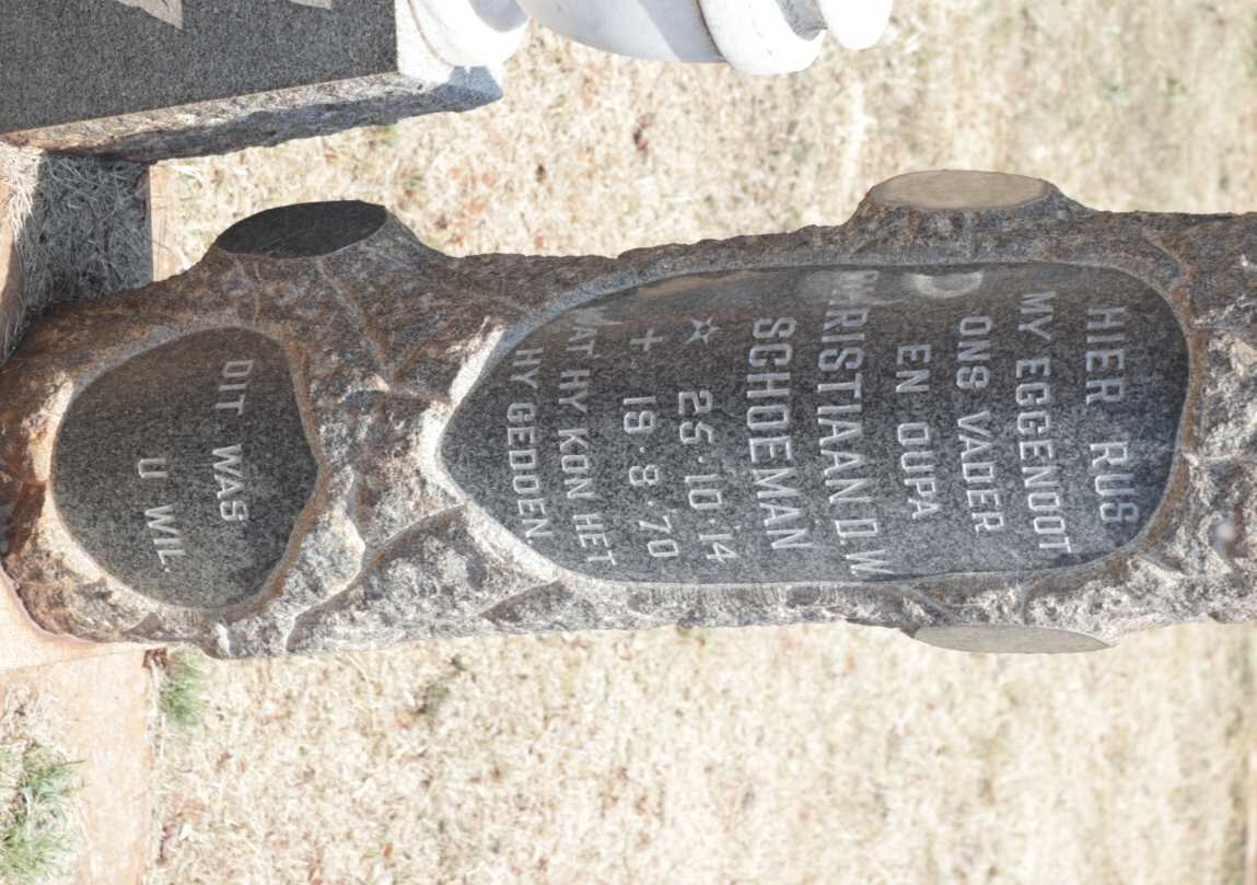 SCHOEMAN Christiaan D.W. 1914-1970