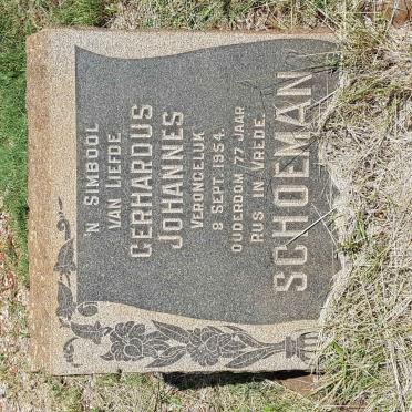 SCHOEMAN Gerhardus Johannes -1954