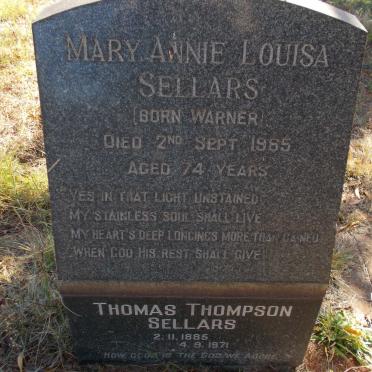 SELLARS Thomas Thompson 1885-1971 &amp; Mary Annie Louisa WARNER -1965