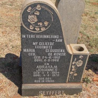 SEYFFERT Abraham Johannes 1904-1972 &amp; Maria Gloudiena DE KOKER 1912-1966