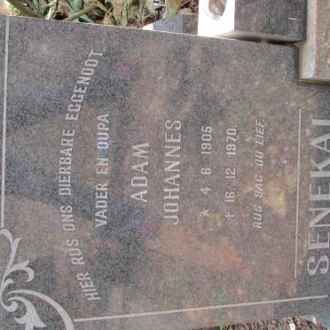 SENEKAL Adam Johannes 1905-1970