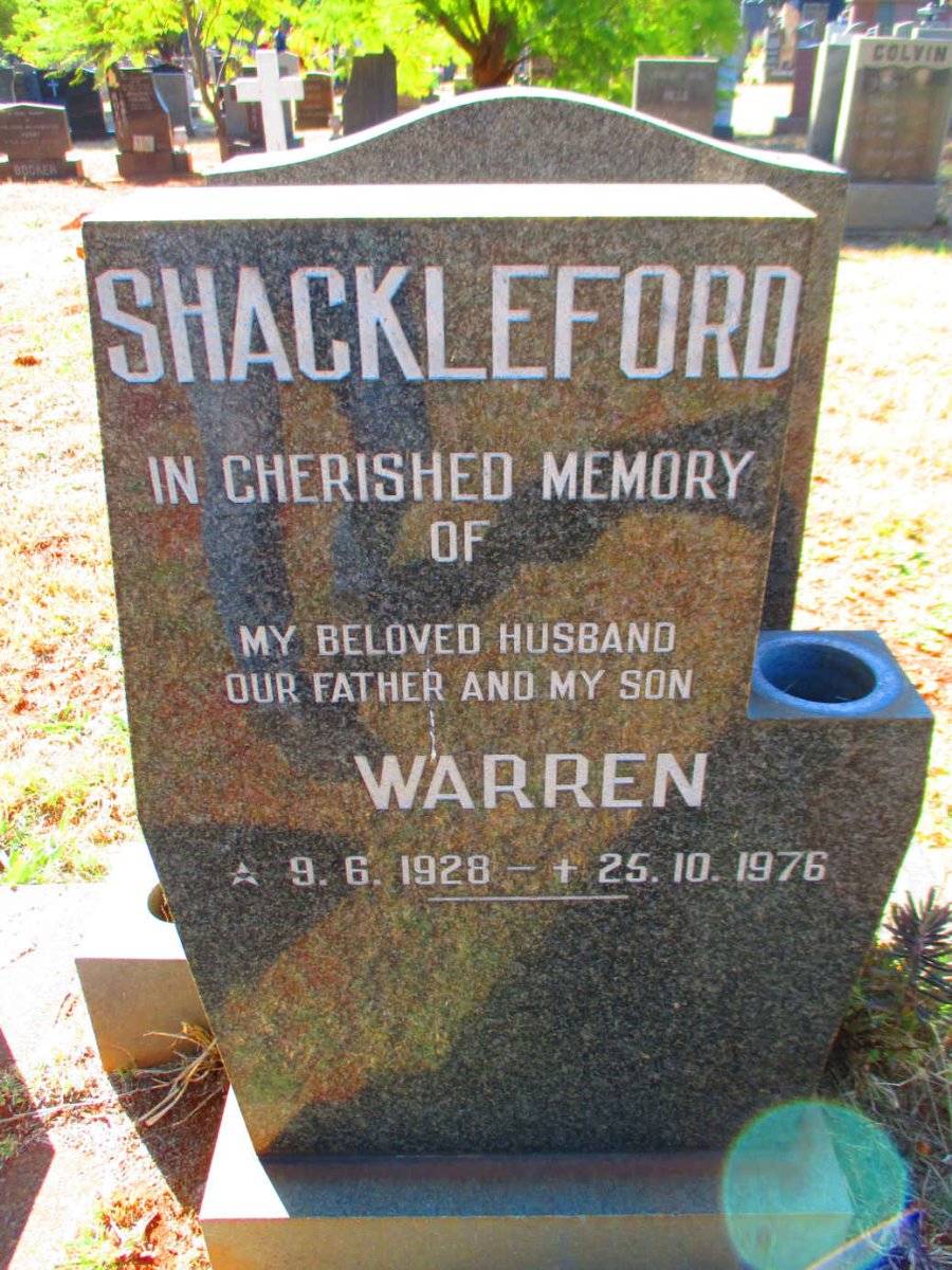 SHACKLEFORD Warren 1928-1976