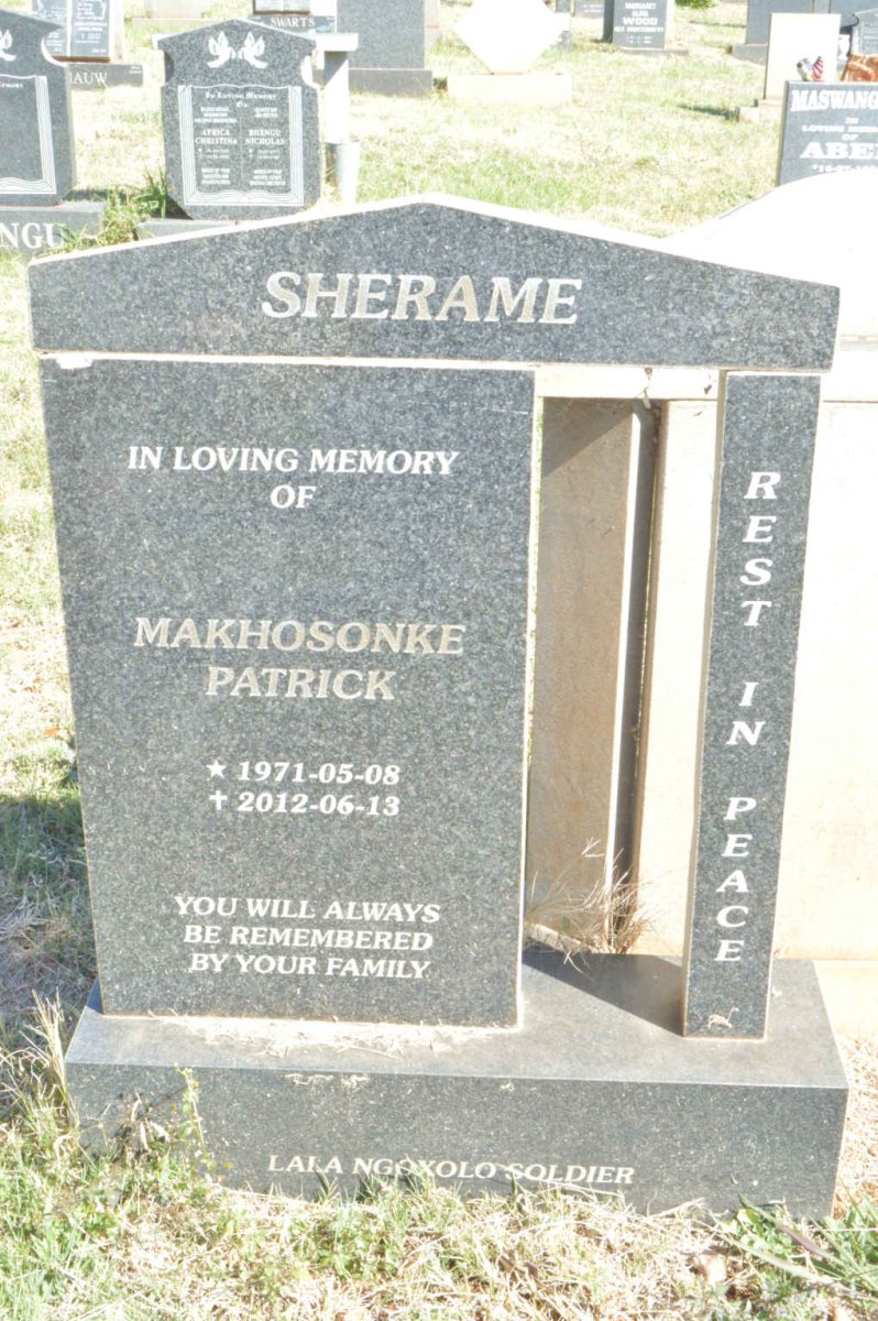 SHERAME Makhosonke Patrick 1971-2012