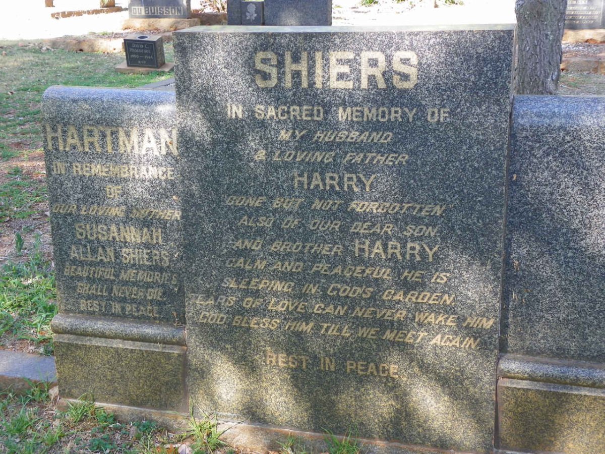 SHIERS Harry :: SHIERS Harry :: HARTMAN Susannah Allan nee SHIERS