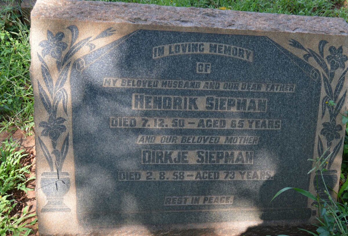 SIEPMAN Hendrik -1950 &amp; Dirkje -1958