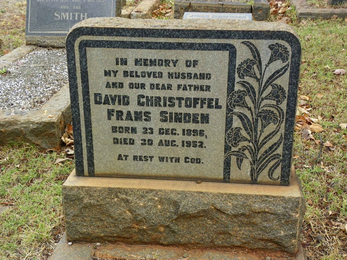 SINDEN David Christoffel Frans 1896-1952