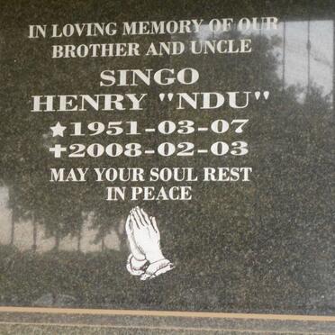 SINGO Henry 1951-2008