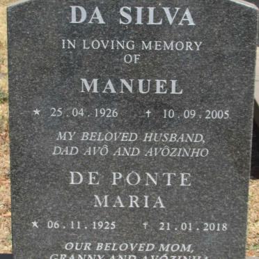 SILVA Manuel, da 1926- 2005 &amp; Maria DE PONTE 1925-2018