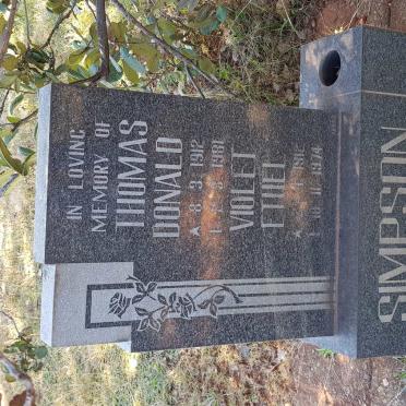 SIMPSON Thomas Donald 1912-1981 &amp; Violet Ethel 1912-1974