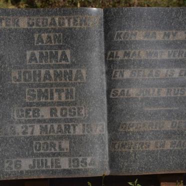 SMITH Anna Johanna nee ROSE 1873-1954