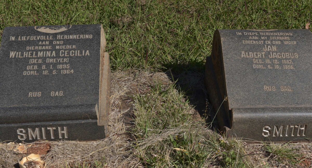 SMITH Jan Albert Jacobus 1887-1955 &amp; Wilhelmina Cecilia DREYER 1895-1964