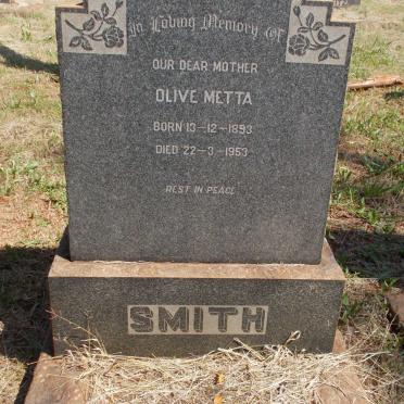 SMITH Olive Metta 1893-1953