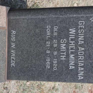 SMITH Gesina Adriaana Wilhelmina 1920-1962