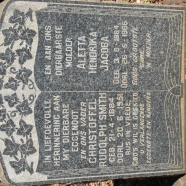 SMITH Christoffel Rudolph 1884-1951 &amp; Aletta Hendrika Jacoba 1884-1966