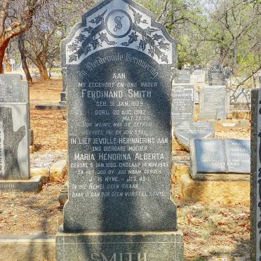 SMITH Ferdinand Adriaan 1879-1942 &amp; Maria Hendrina Alberta ERASMUS 1880-1949