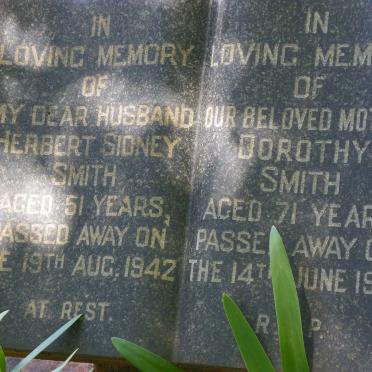 SMITH Herbert Sidney -1942 &amp; Dorothy -1963