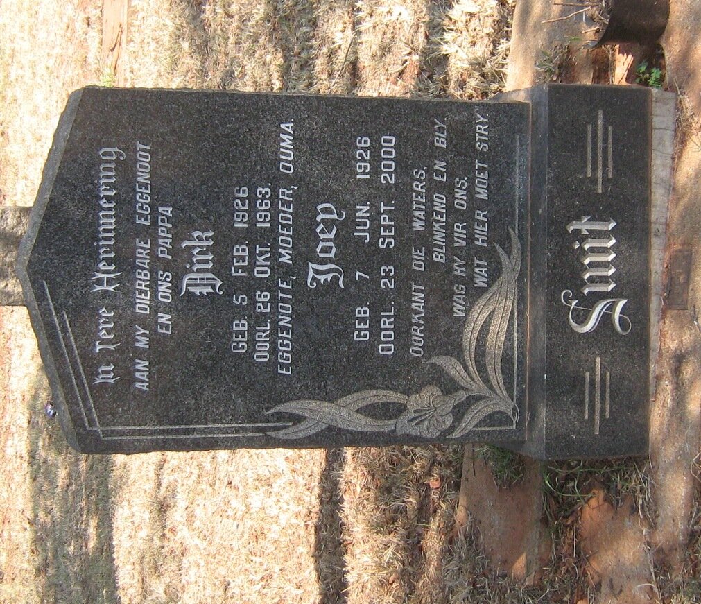 SMIT Dirk 1926-1963 &amp; Joey 1926-2000