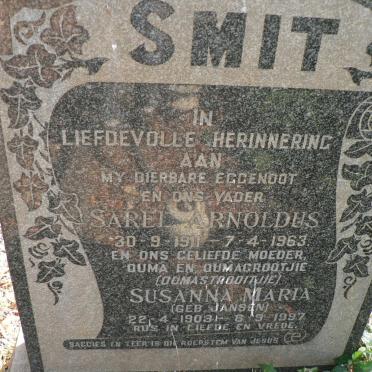 SMIT Sarel Arnoldus 1911-1963 &amp; Susanna Maria JANSEN 1903-1997