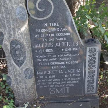 SMIT Jacobus Albertus 1925-1969 &amp; Margrietha Jacoba 1926-2002