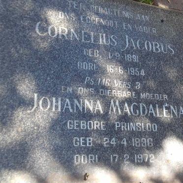 SNYMAN Cornelius Jacobus 1891-1954 &amp; Johanna Magdalena PRINSLOO 1896-1972