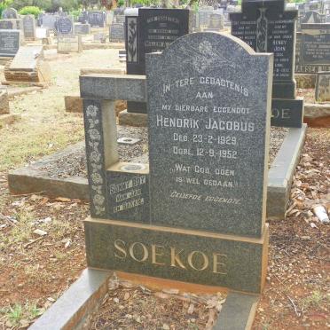 SOEKOE Hendrik Jacobus 1929-1952