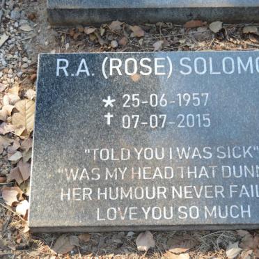 SOLOMON Rose A. 1957-2015