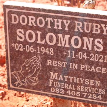 SOLOMONS Dorothy Ruby 1948-2021