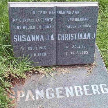 SPANGENBERG Christiaan J. 1910-1993 &amp; Susanna J.A. 1915-1989