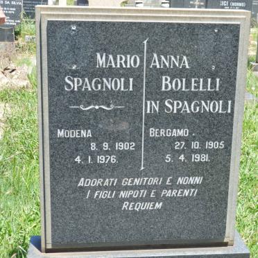 SPAGNOLI Mario 1902-1976 &amp; Anna Bolelli In 1905-1981