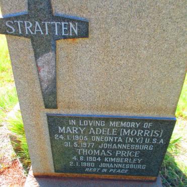 STRATTEN Thomas Price 1904-1980 &amp; Mary Adele MORRIS 1905-1977