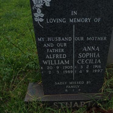 STUART Alfred William 1905-1989 &amp; Anna Sophia Cecilia 1916-1997