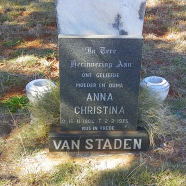 STADEN Anna Christina, van 1904-1975