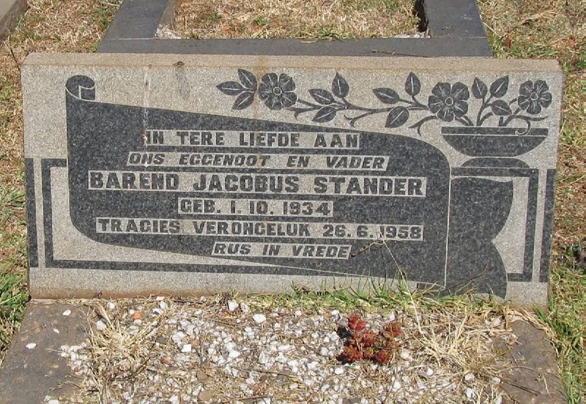 STANDER Barend Jacobus 1934-1958
