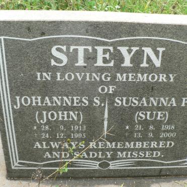 STEYN Johannes S. 1913-1995 &amp; Susanna P. 1918-2000