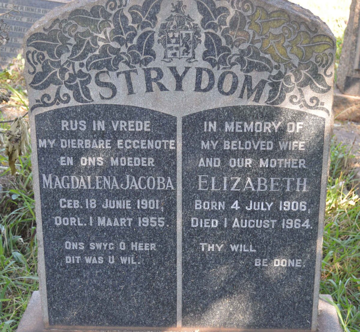 STRYDOM Magdalena Jacoba 1901-1955 :: STRYDOM Elizabeth 1906-1964