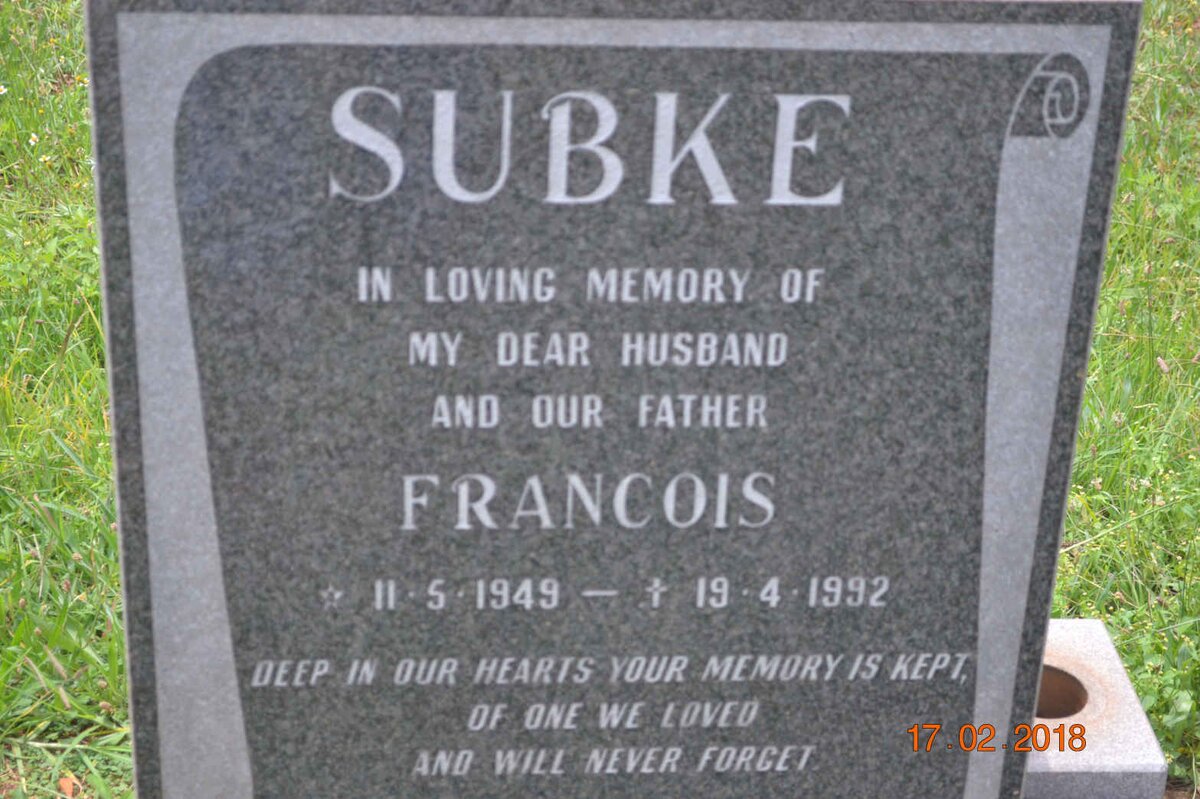 SUBKE Francois 1949-1992