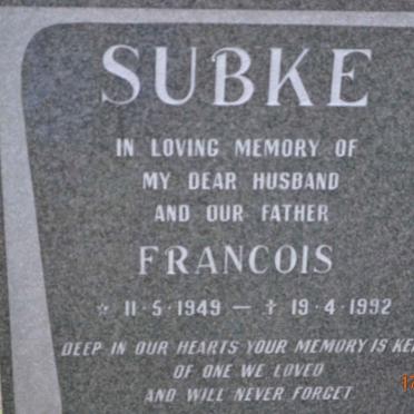 SUBKE Francois 1949-1992