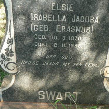 SWART Elsie Isabella Jacoba nee ERASMUS 1870-1958
