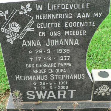 SWART Hermanus Stephanus 1931-2009 &amp; Anna Johanna 1935-1977