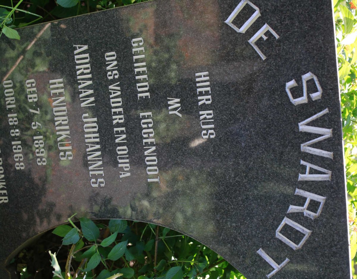 SWARDT Adriaan Johannes Hendrikus, de 1893-1968 &amp; Anna W.C.M. 1897-1989