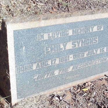 SYMONS Emily 1861-1949