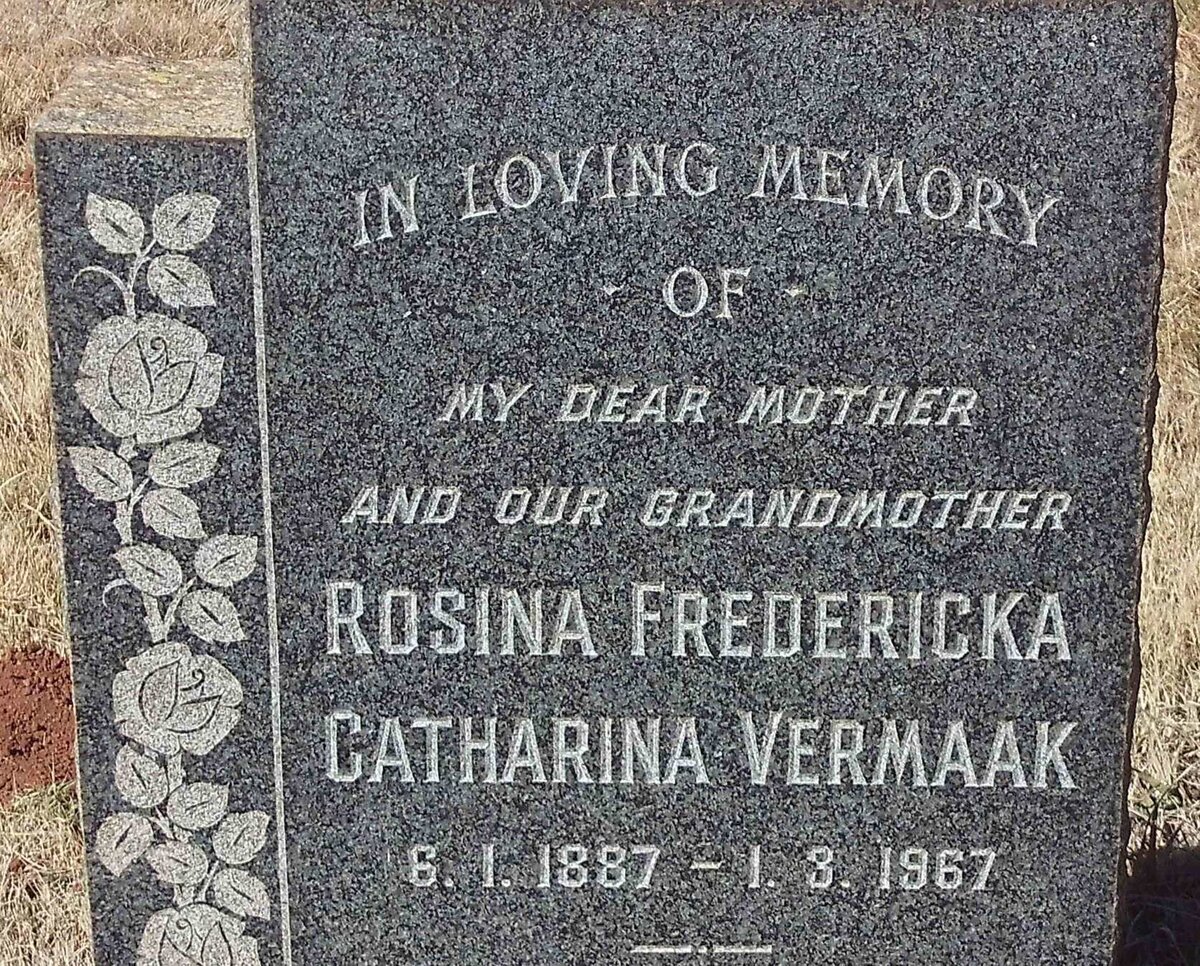 VERMAAK Rosina Fredericka Catharina 1887-1967