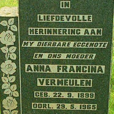 VERMEULEN Anna Francina 1899-1965