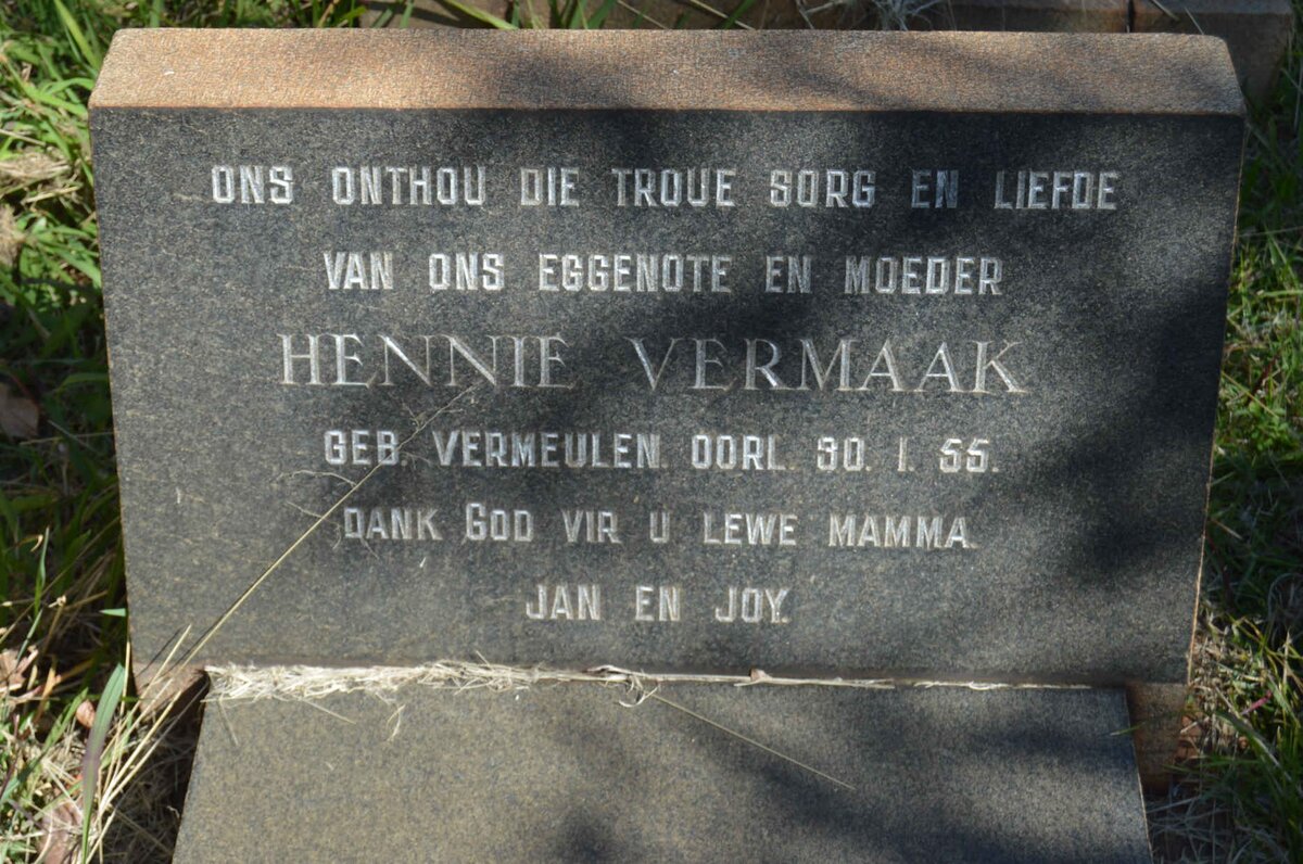 VERMAAK Hennie nee VERMEULEN -1955