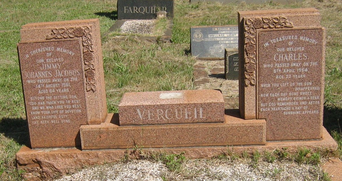 VERCUEIL Johannes Jacobus -1961 :: VERCUEIL Charles -1954 :: VERCUEIL Brett Joel -1969